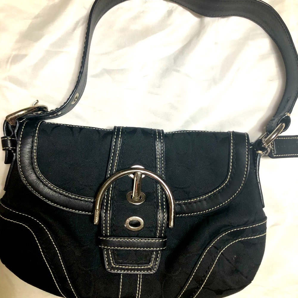 Coach purse, black Coach hangtag. Also dust bag.